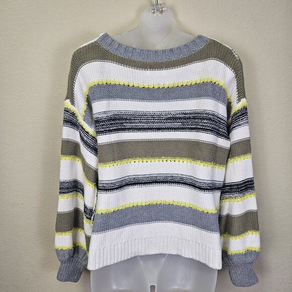 Lou & Grey Anthropologie Sweater Cashmere Wool Chunky Knit Balloon Sleeve XS - Picture 7 of 16